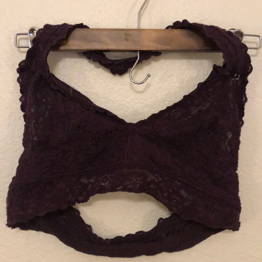 Aerie burgundy lace halter Bralette